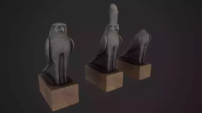Horus statue Low-poly 3D model