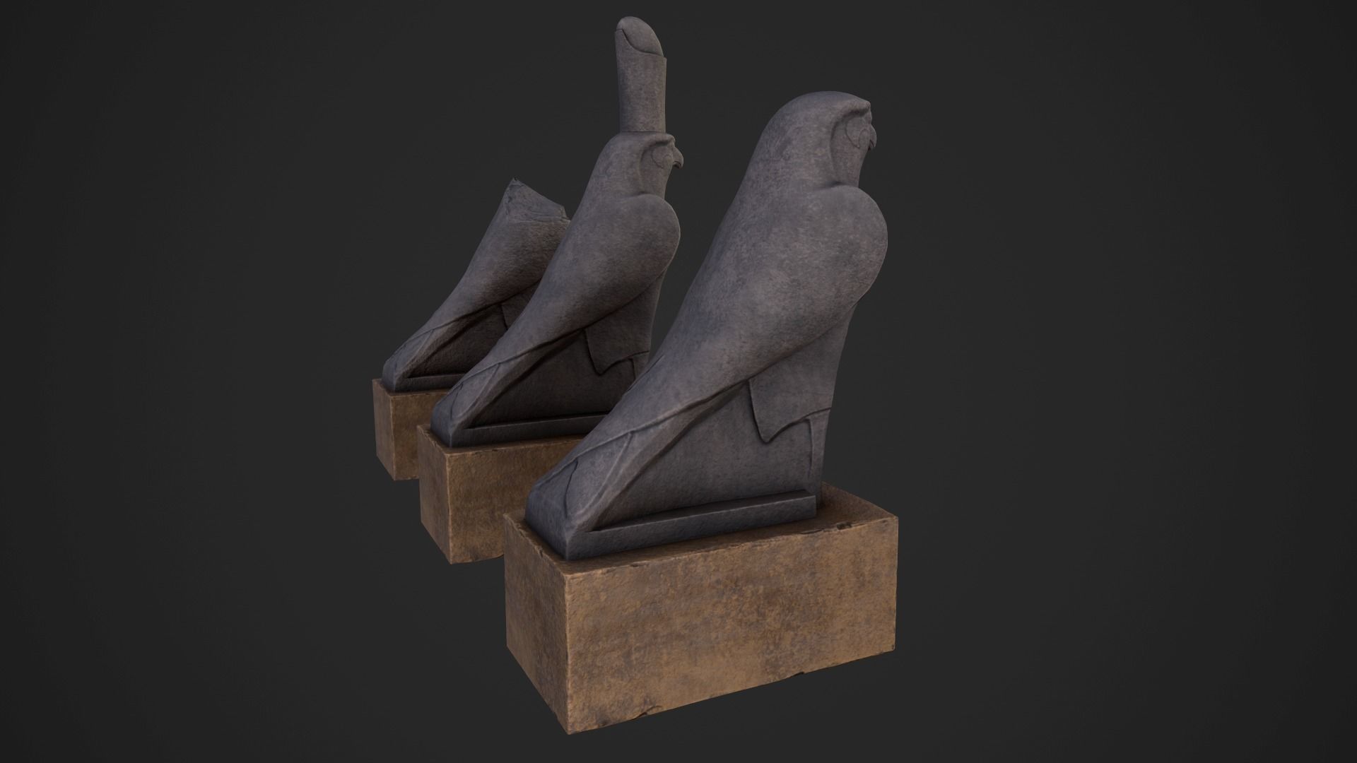 Horus statue Low-poly 3D model_2