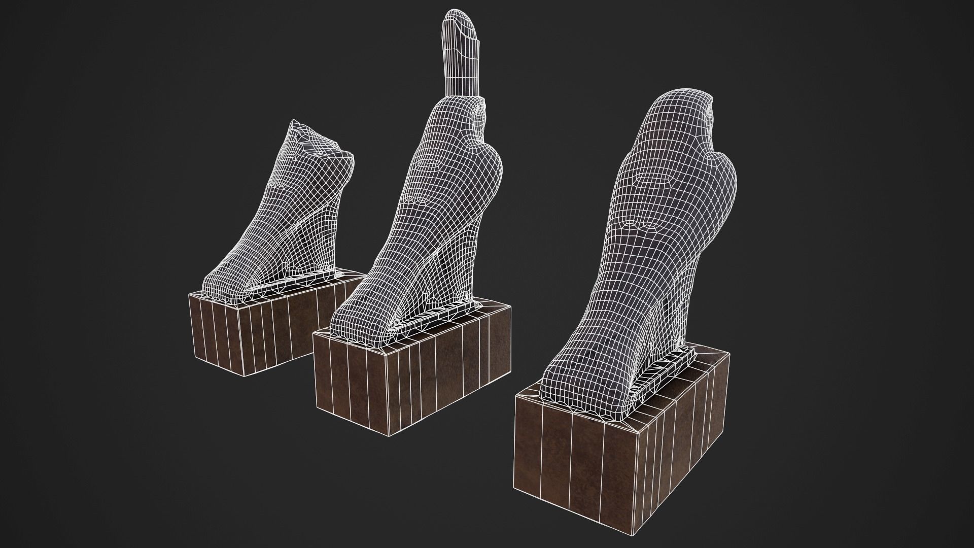 Horus statue Low-poly 3D model_7