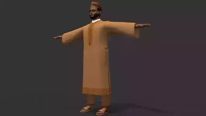 Arab and African Traditional Men Dress  - 3D model