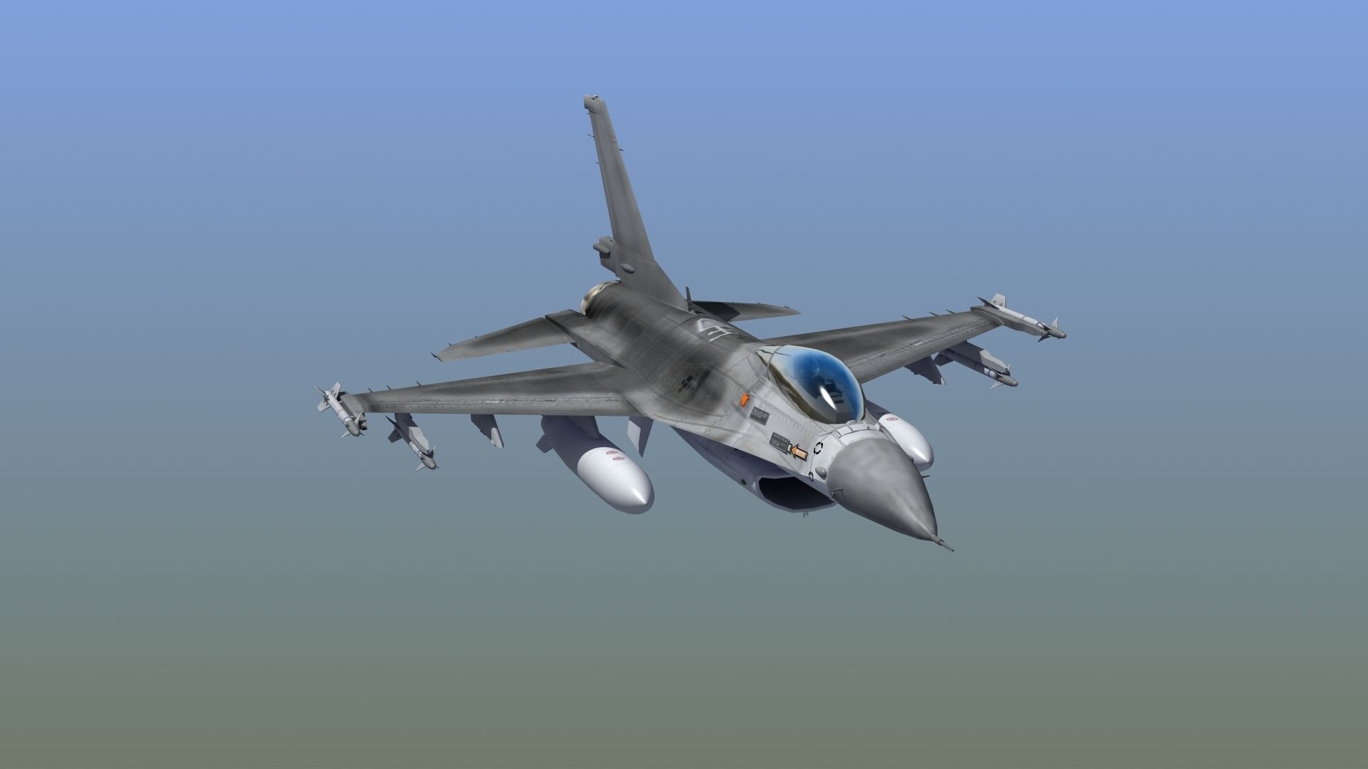 F16C Jet Fighter 3D model_27