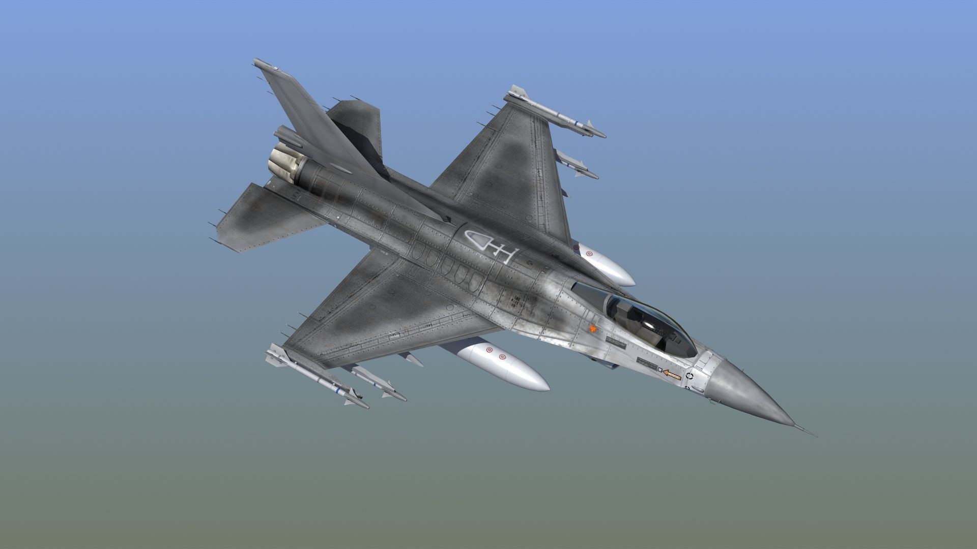 F16C Jet Fighter 3D model_33