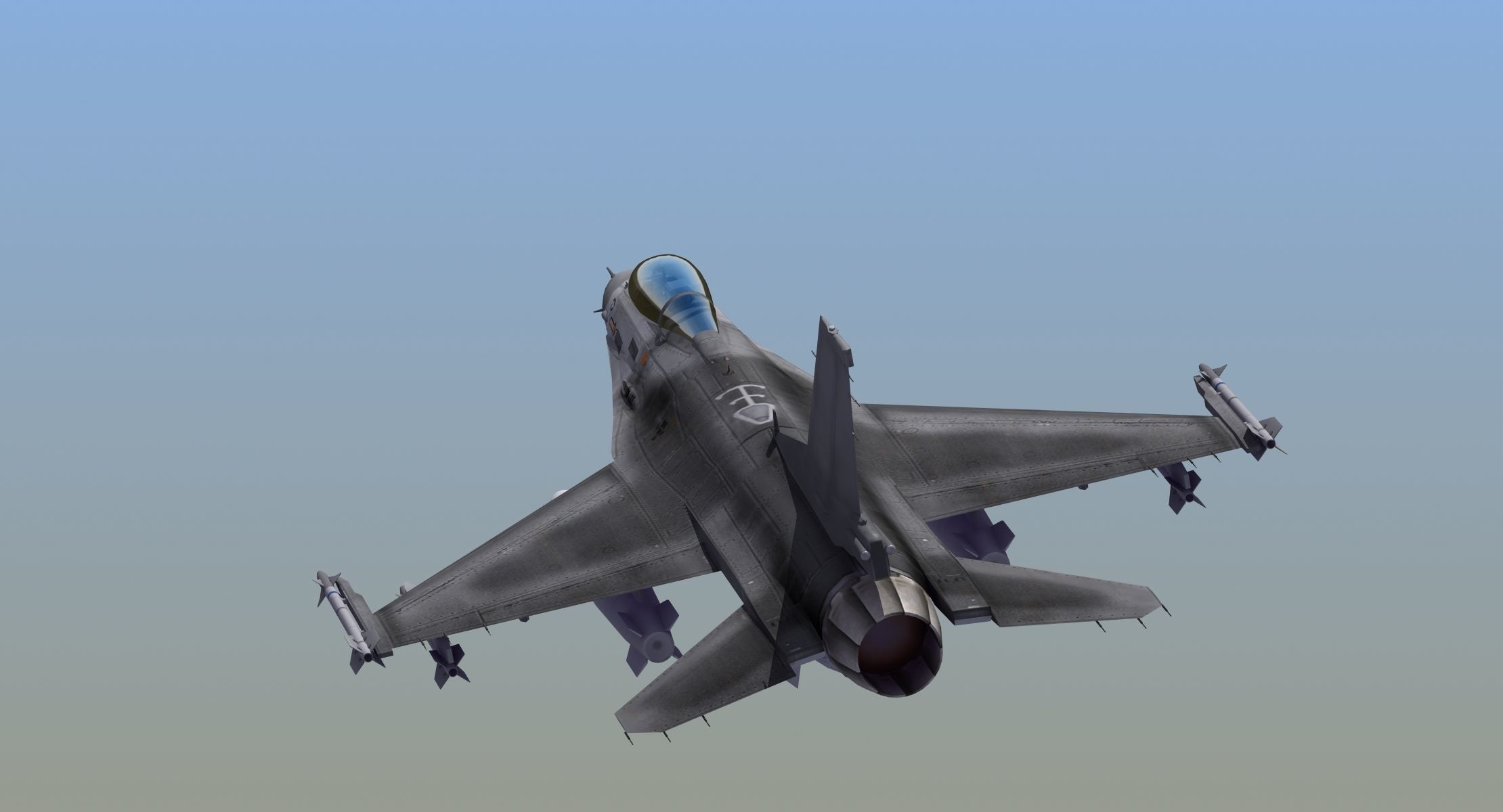 F16C Jet Fighter 3D model_12