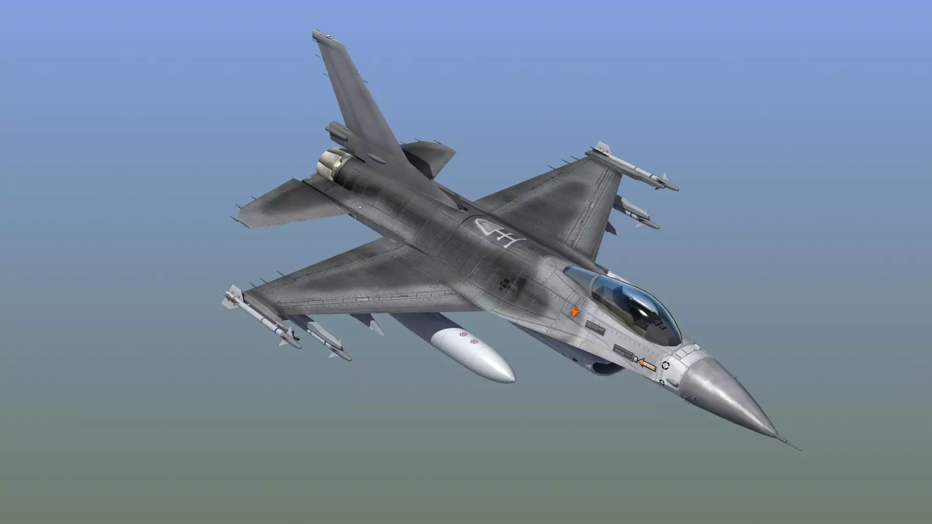 F16C Jet Fighter Game Ready Asset 3D model