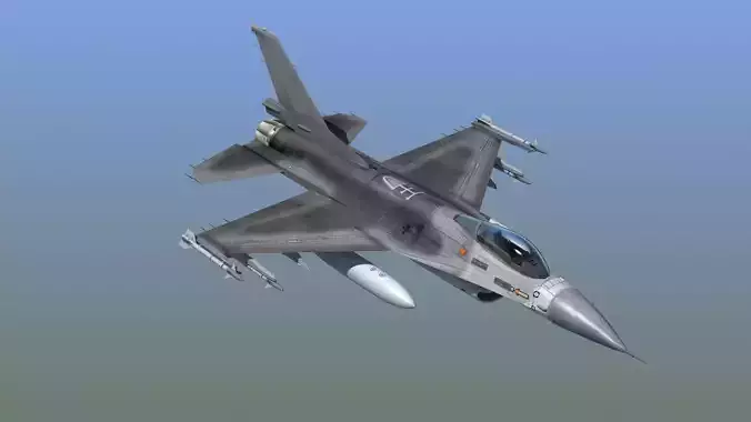 F16C Jet Fighter Game Ready Asset