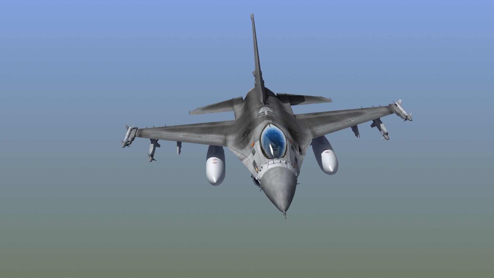 F16C Jet Fighter 3D model_1