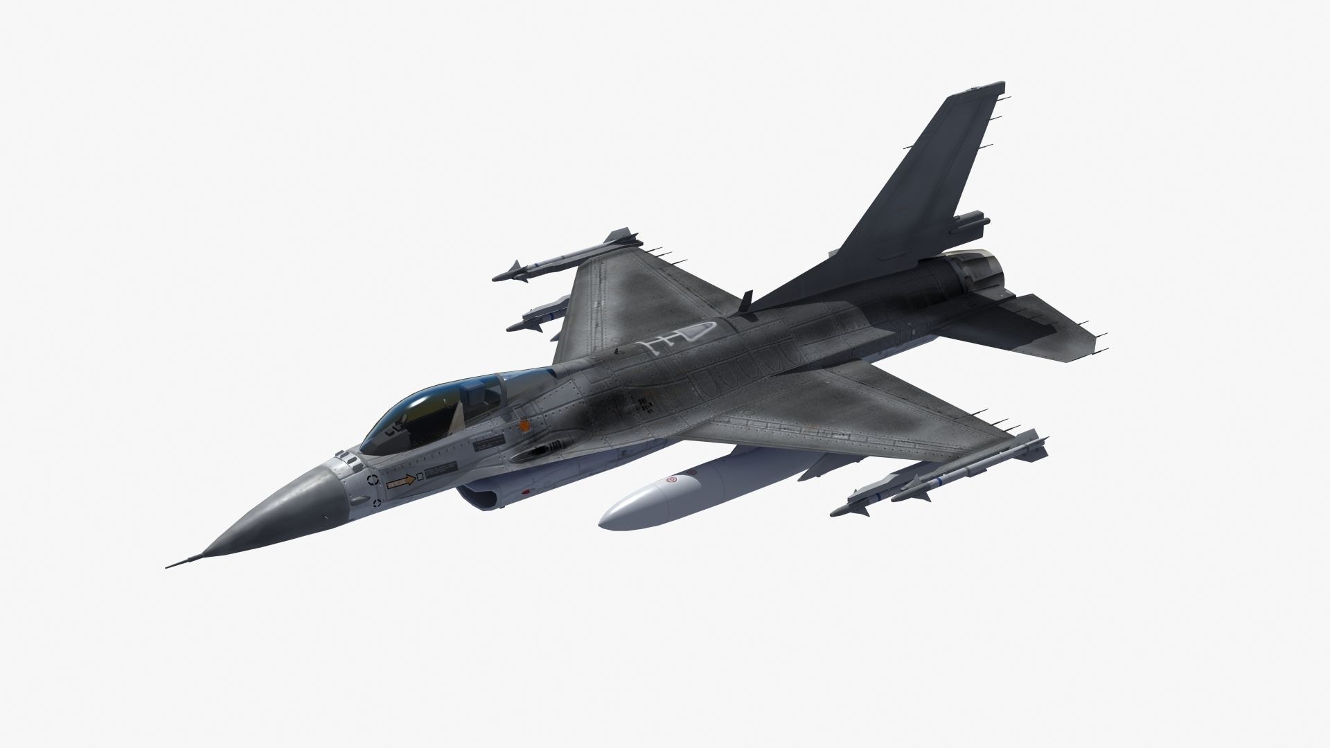 F16C Jet Fighter 3D model_21