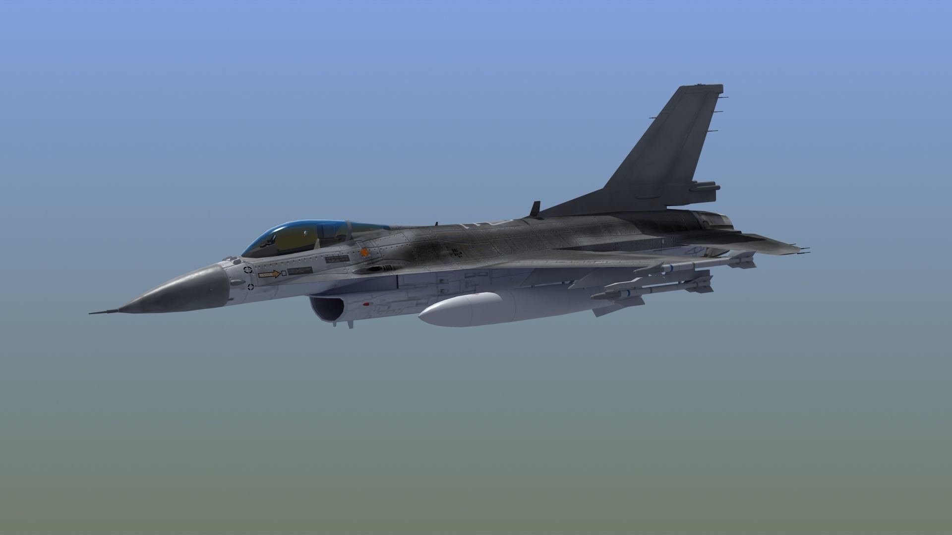 F16C Jet Fighter 3D model_28