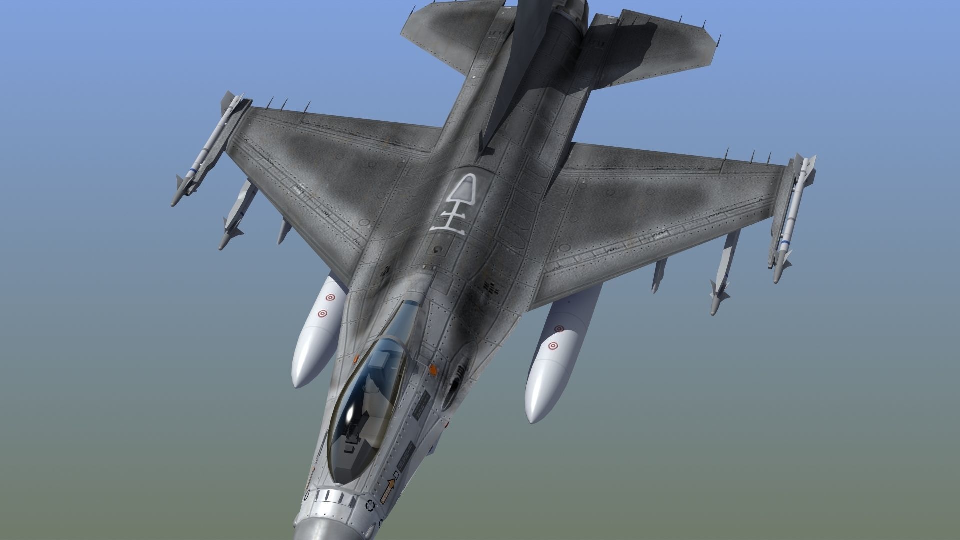 F16C Jet Fighter 3D model_24
