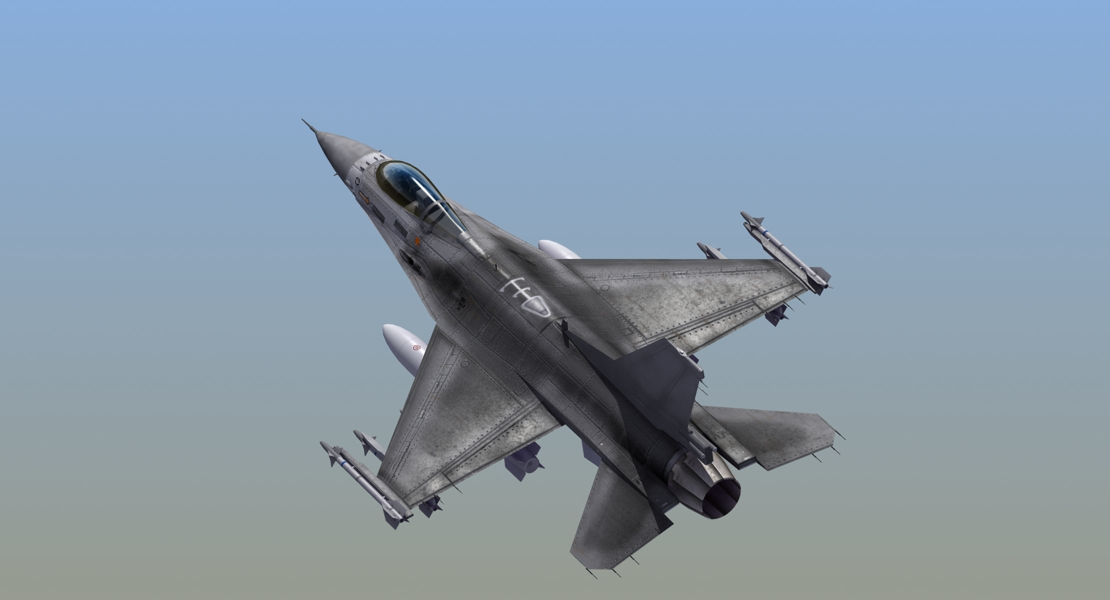F16C Jet Fighter 3D model_8