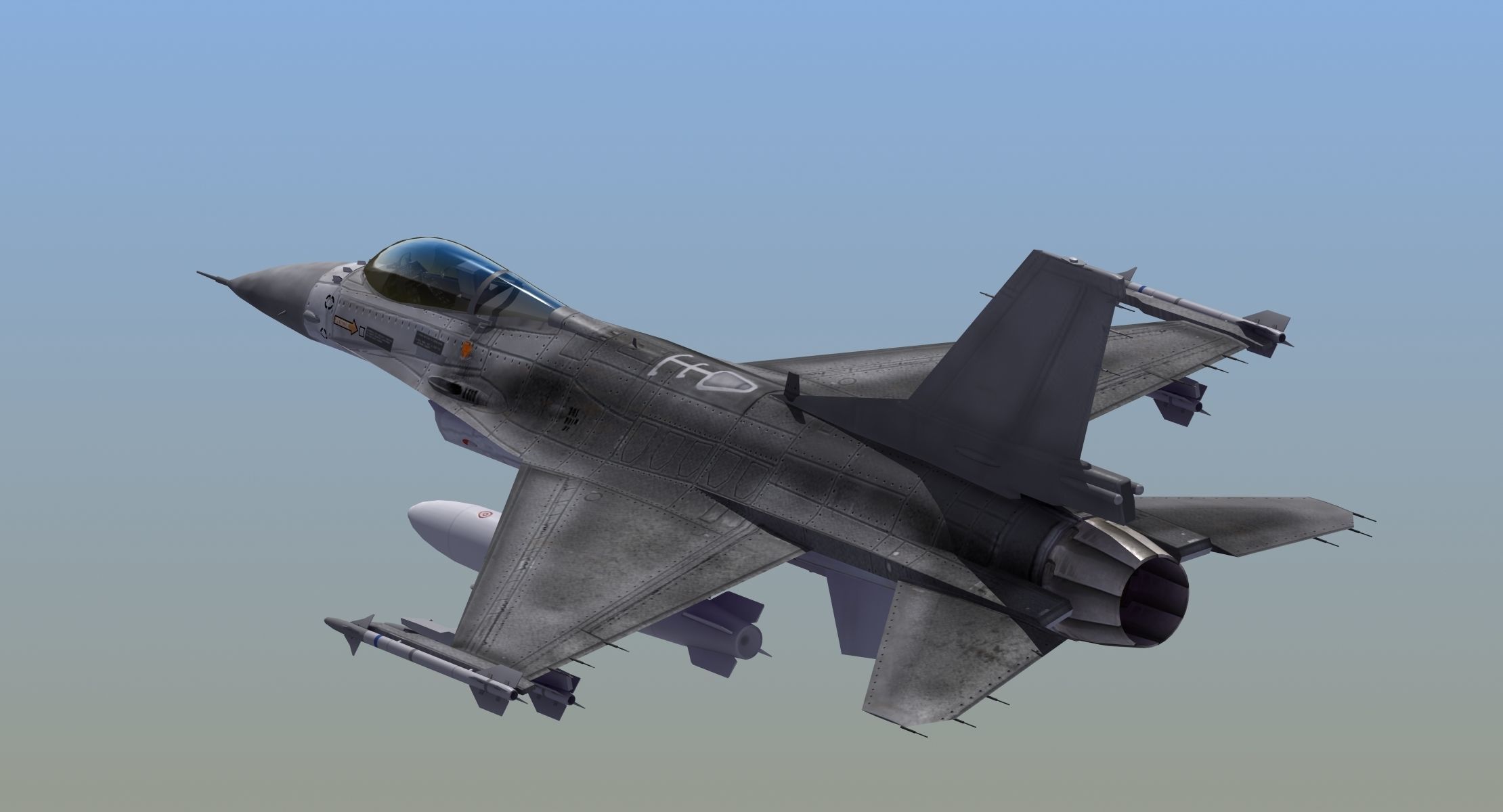 F16C Jet Fighter 3D model_5