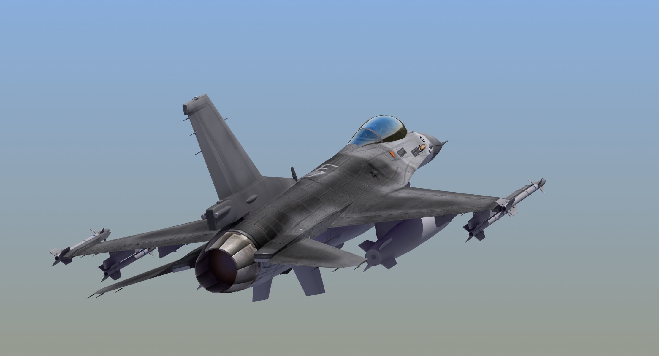 F16C Jet Fighter 3D model_7