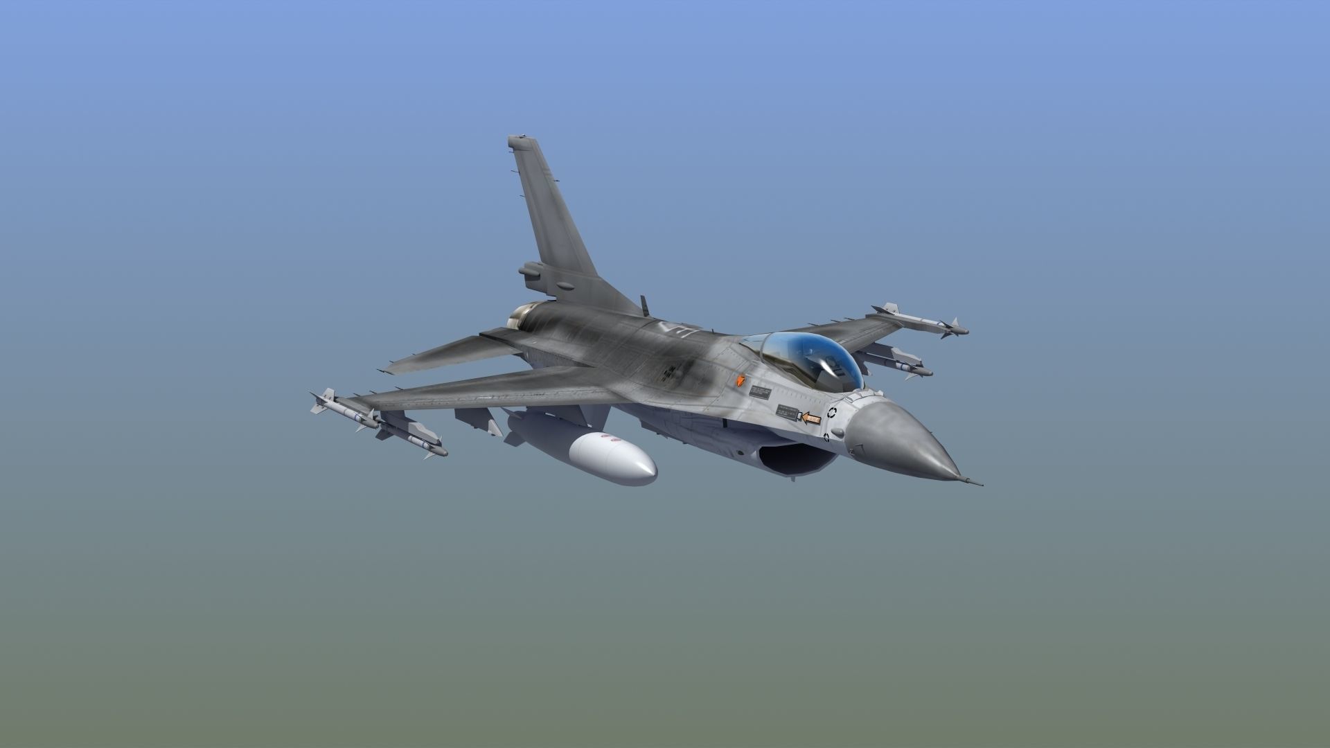 F16C Jet Fighter 3D model_29