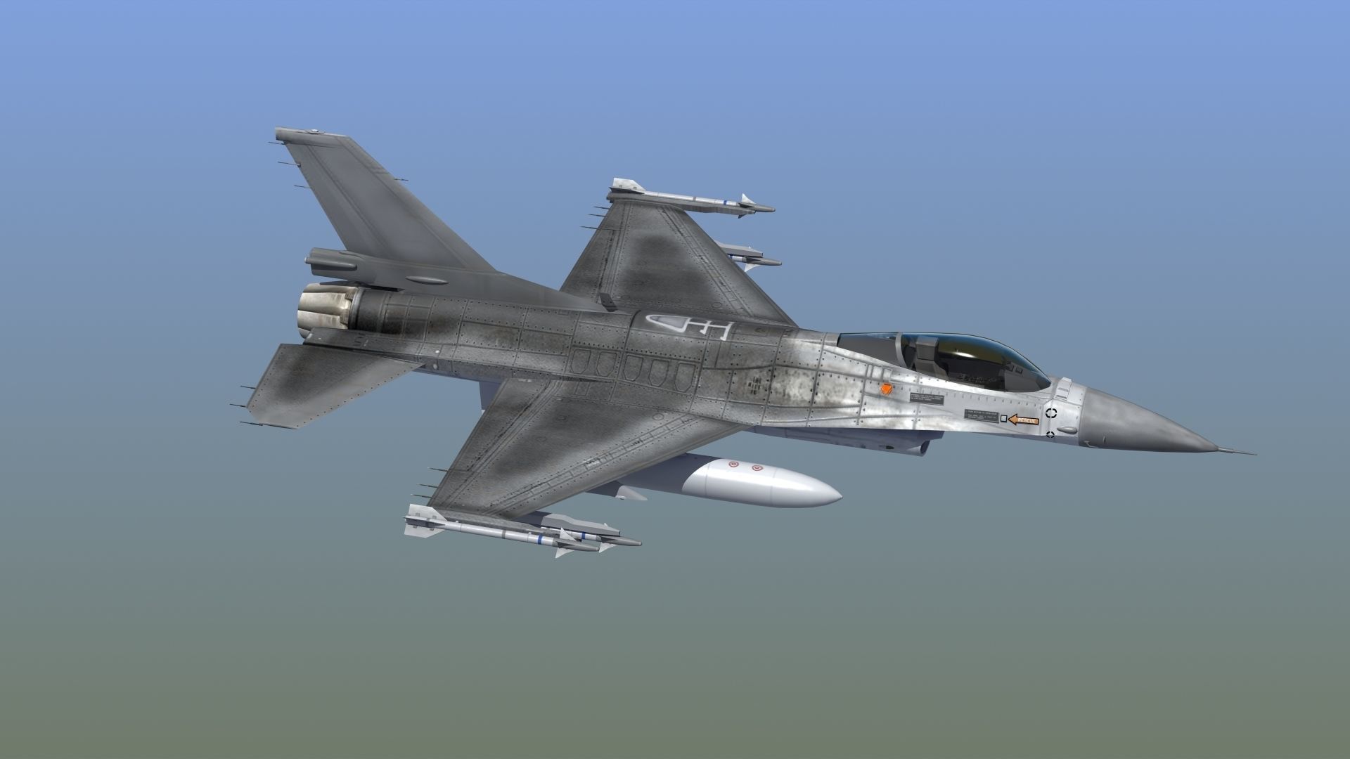 F16C Jet Fighter 3D model_32