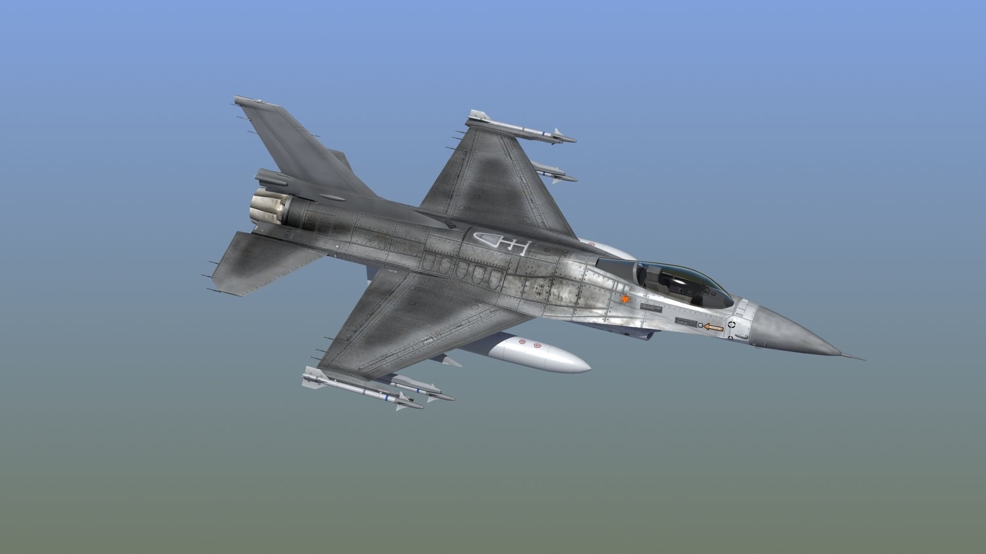 F16C Jet Fighter 3D model_25