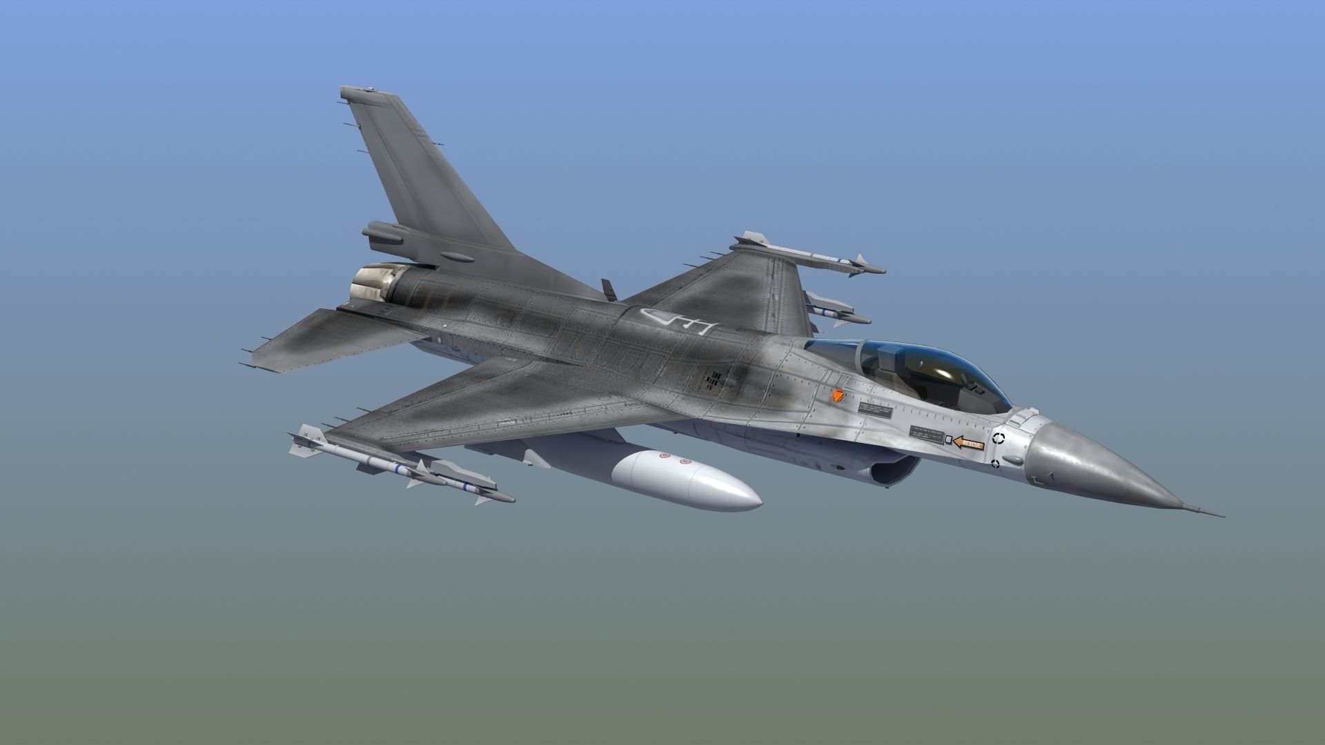F16C Jet Fighter 3D model_34