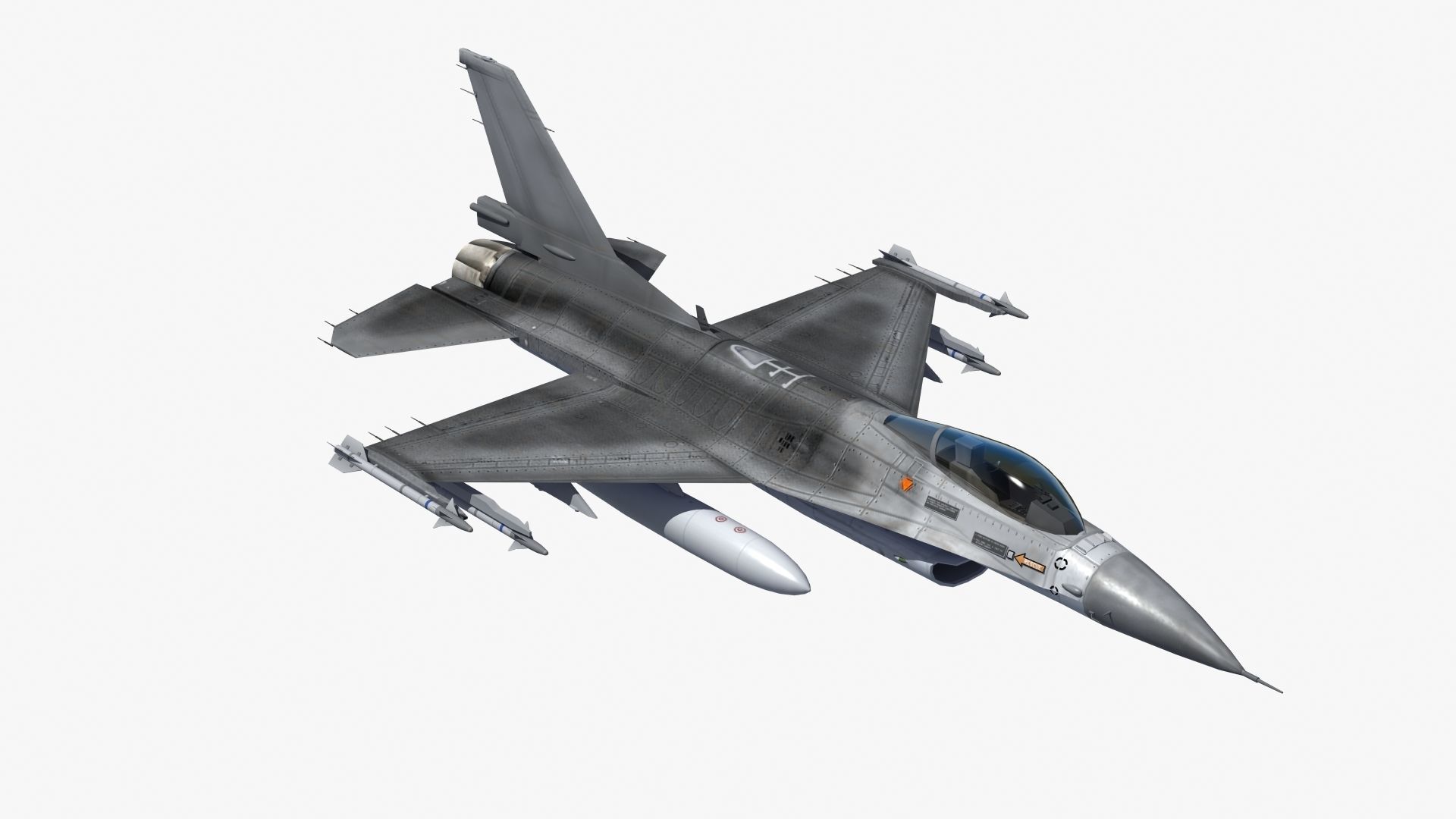 F16C Jet Fighter 3D model_3