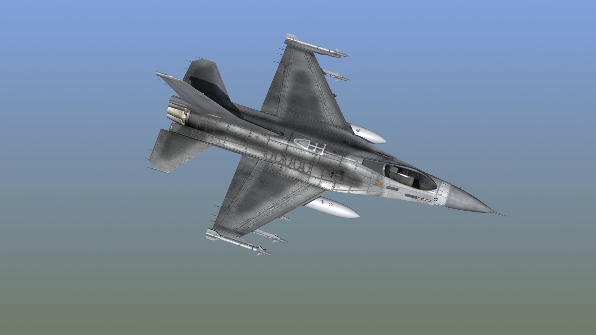 F16C Jet Fighter 3D model_31