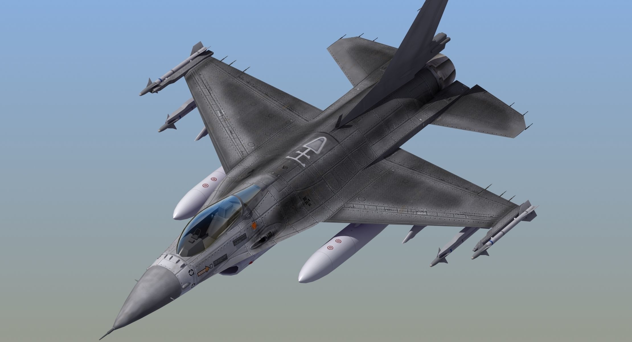 F16C Jet Fighter 3D model_11