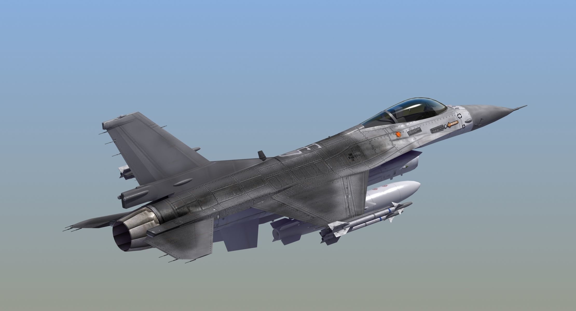 F16C Jet Fighter 3D model_15