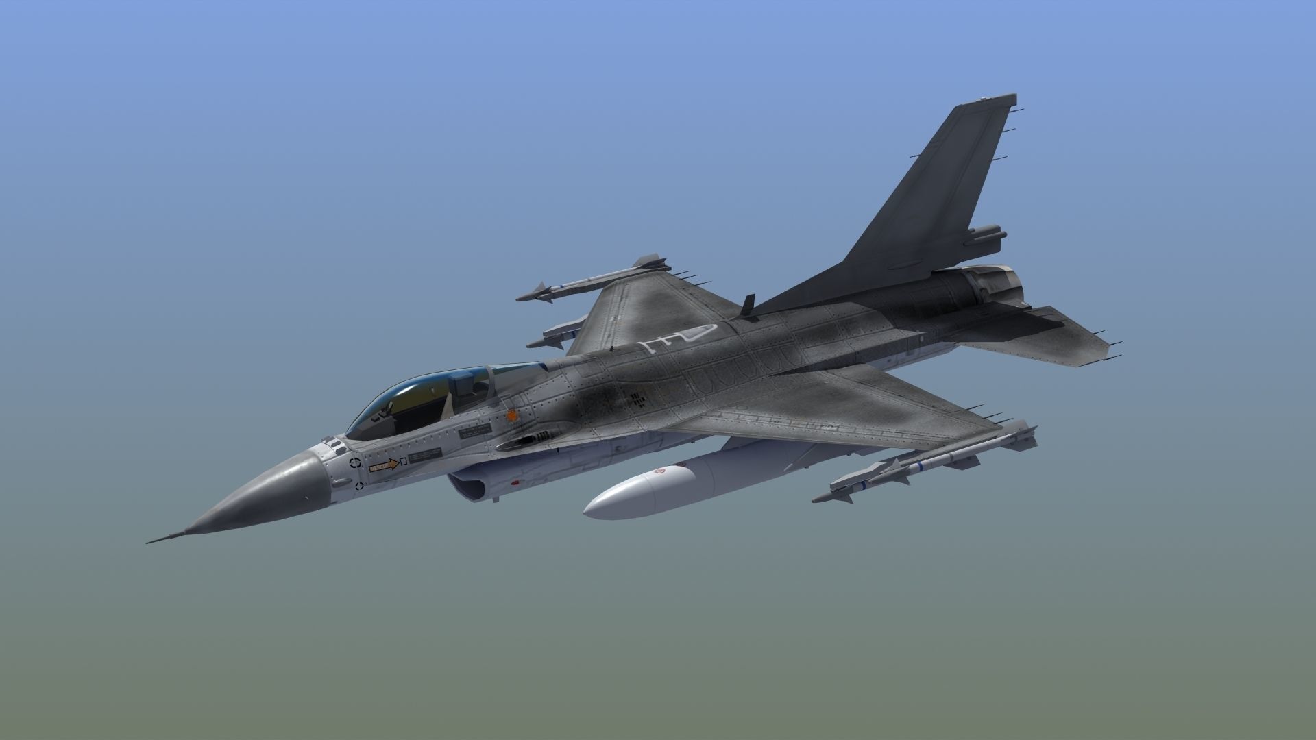 F16C Jet Fighter 3D model_30