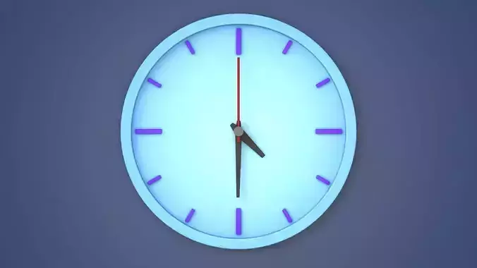 Wall Clock - XPresso Rig Low-poly 3D model