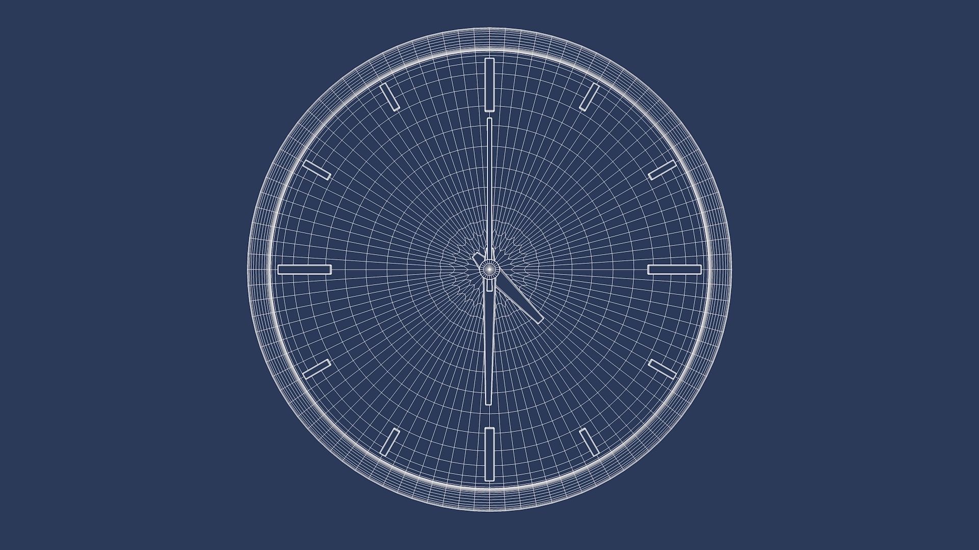 Wall Clock - XPresso Rig Low-poly 3D model_6