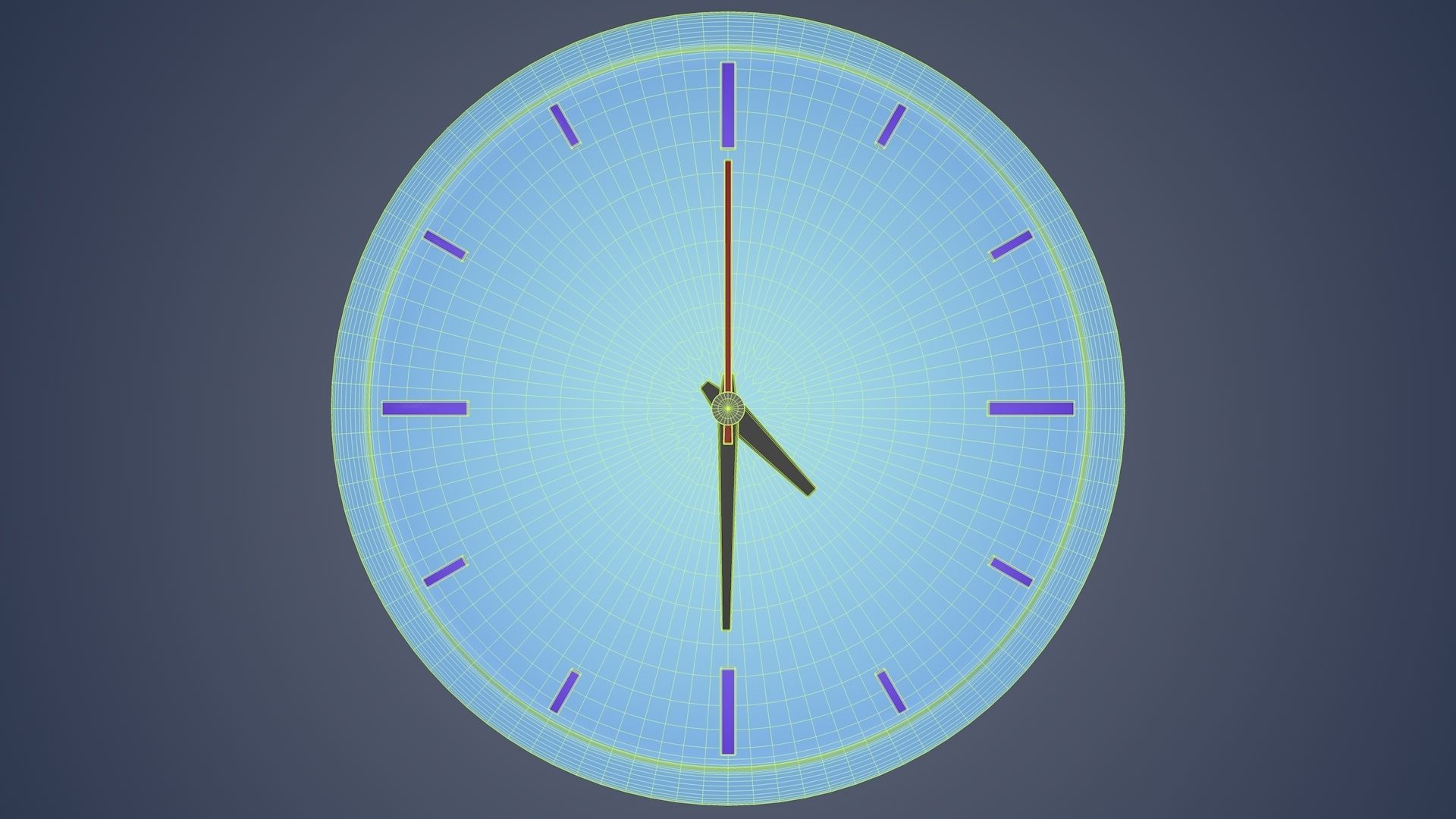 Wall Clock - XPresso Rig Low-poly 3D model_4