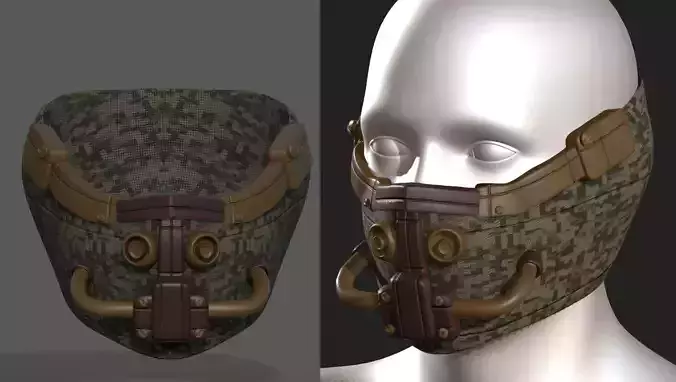 Gas mask helmet 3d model military 
