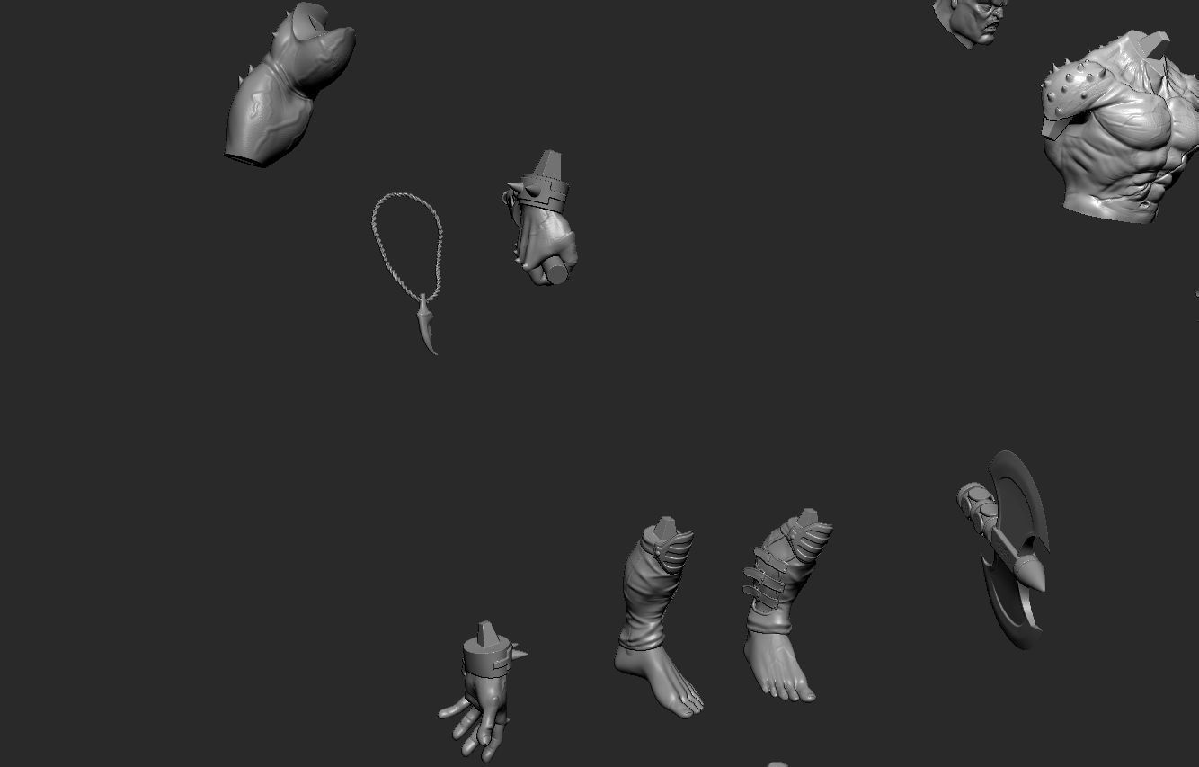 orc creature statue 3D print model_9