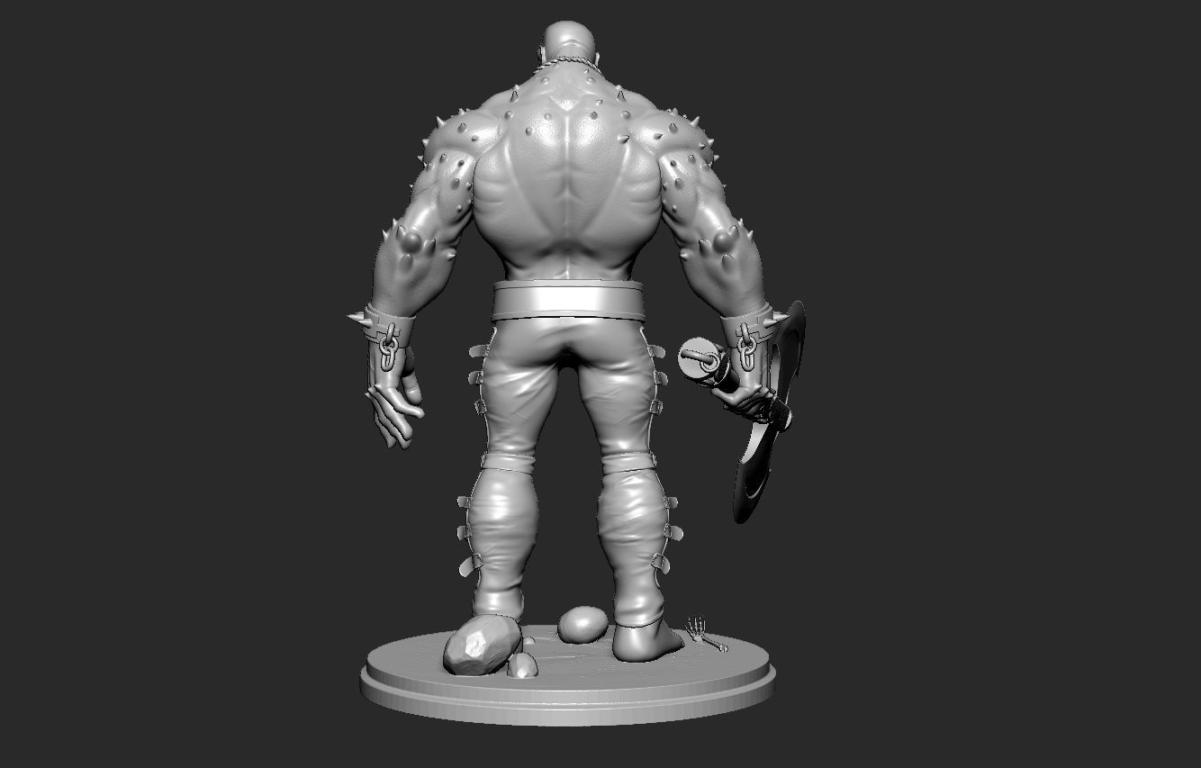 orc creature statue 3D print model_3