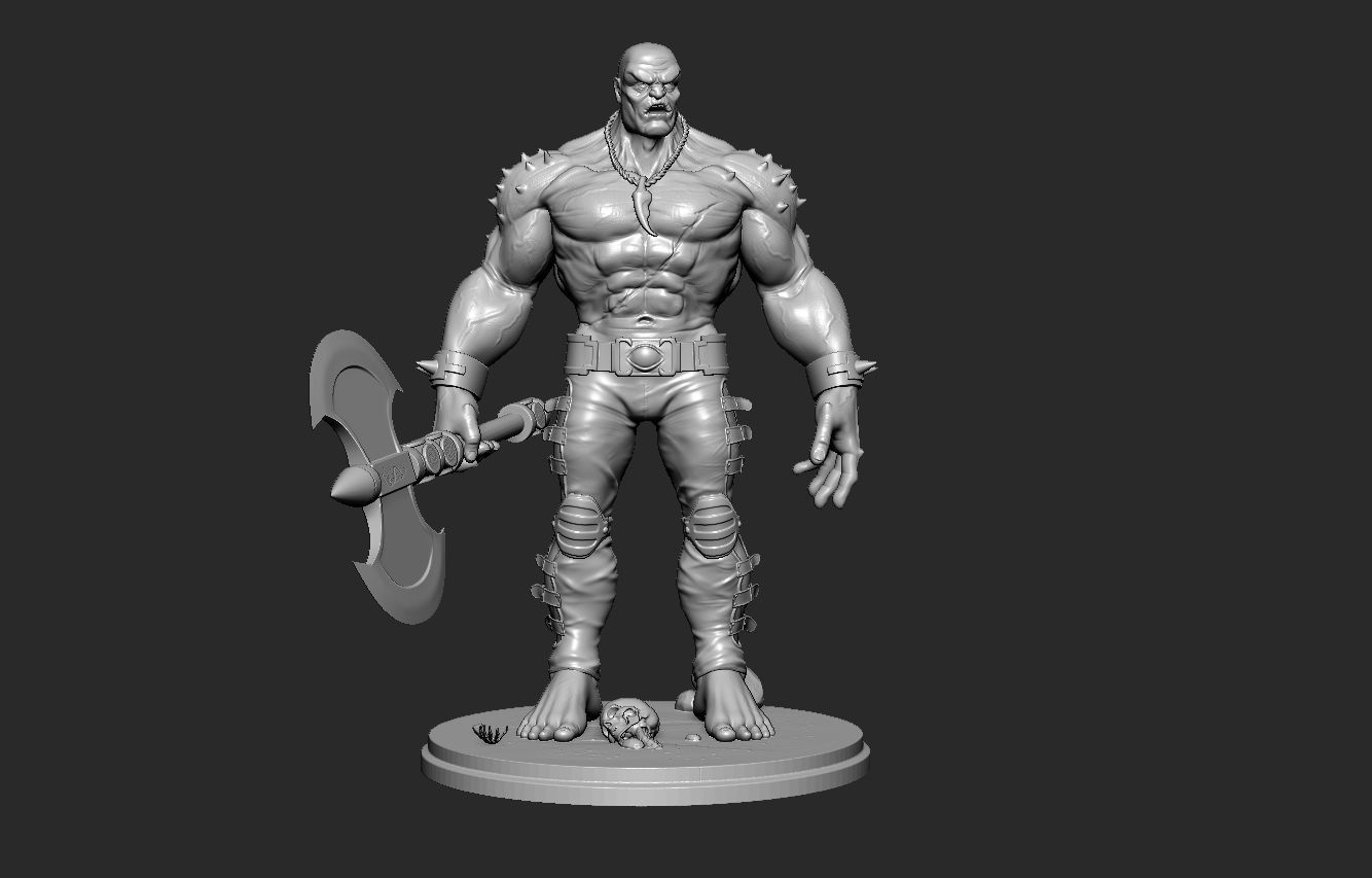orc creature statue 3D print model_2