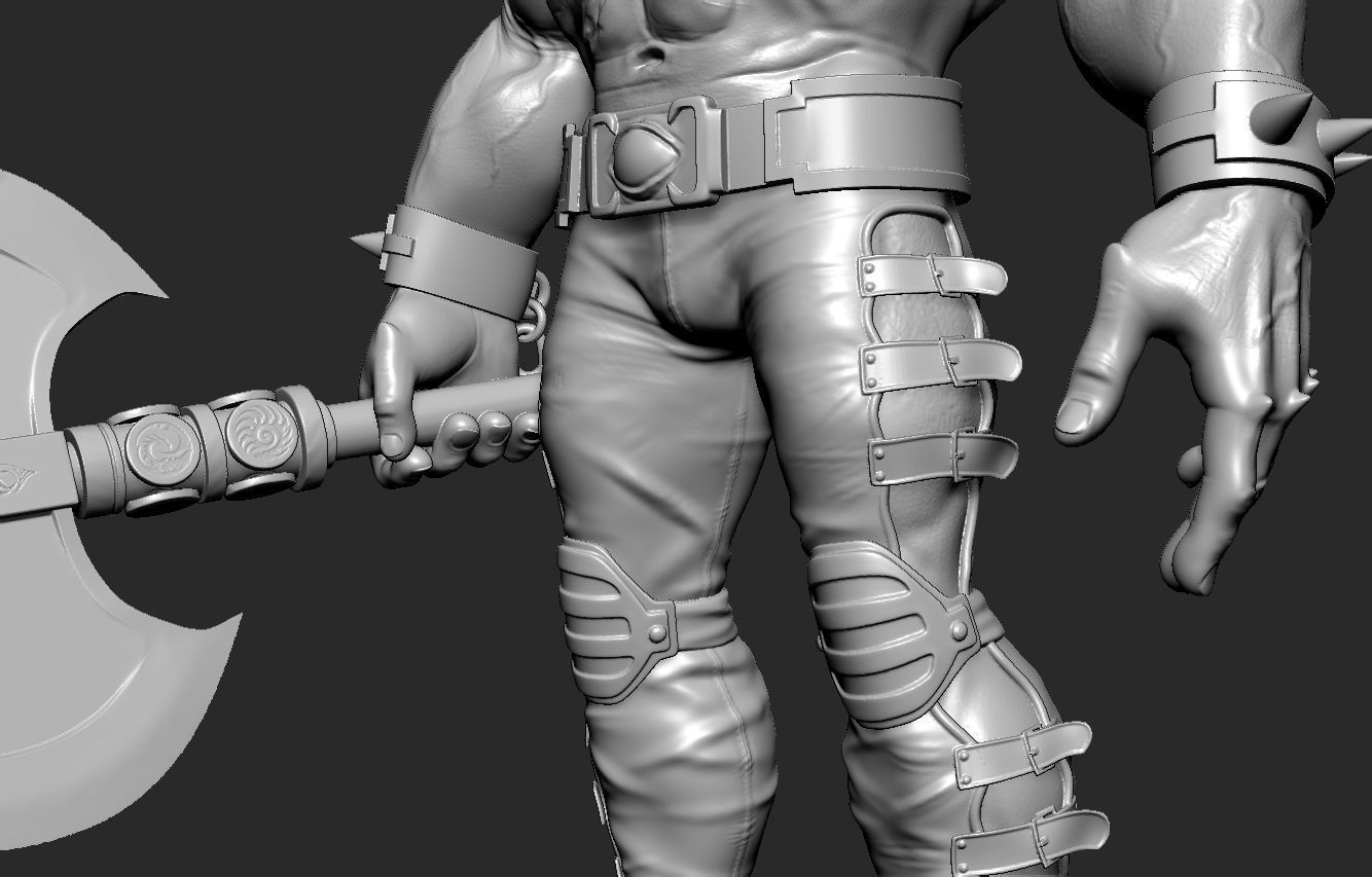 orc creature statue 3D print model_5