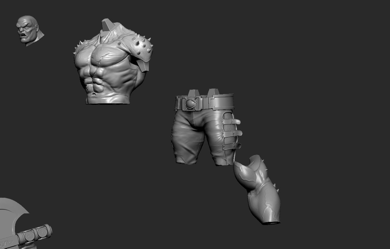 orc creature statue 3D print model_8