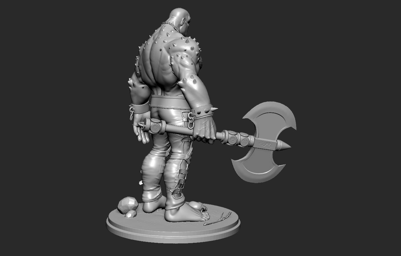 orc creature statue 3D print model_4
