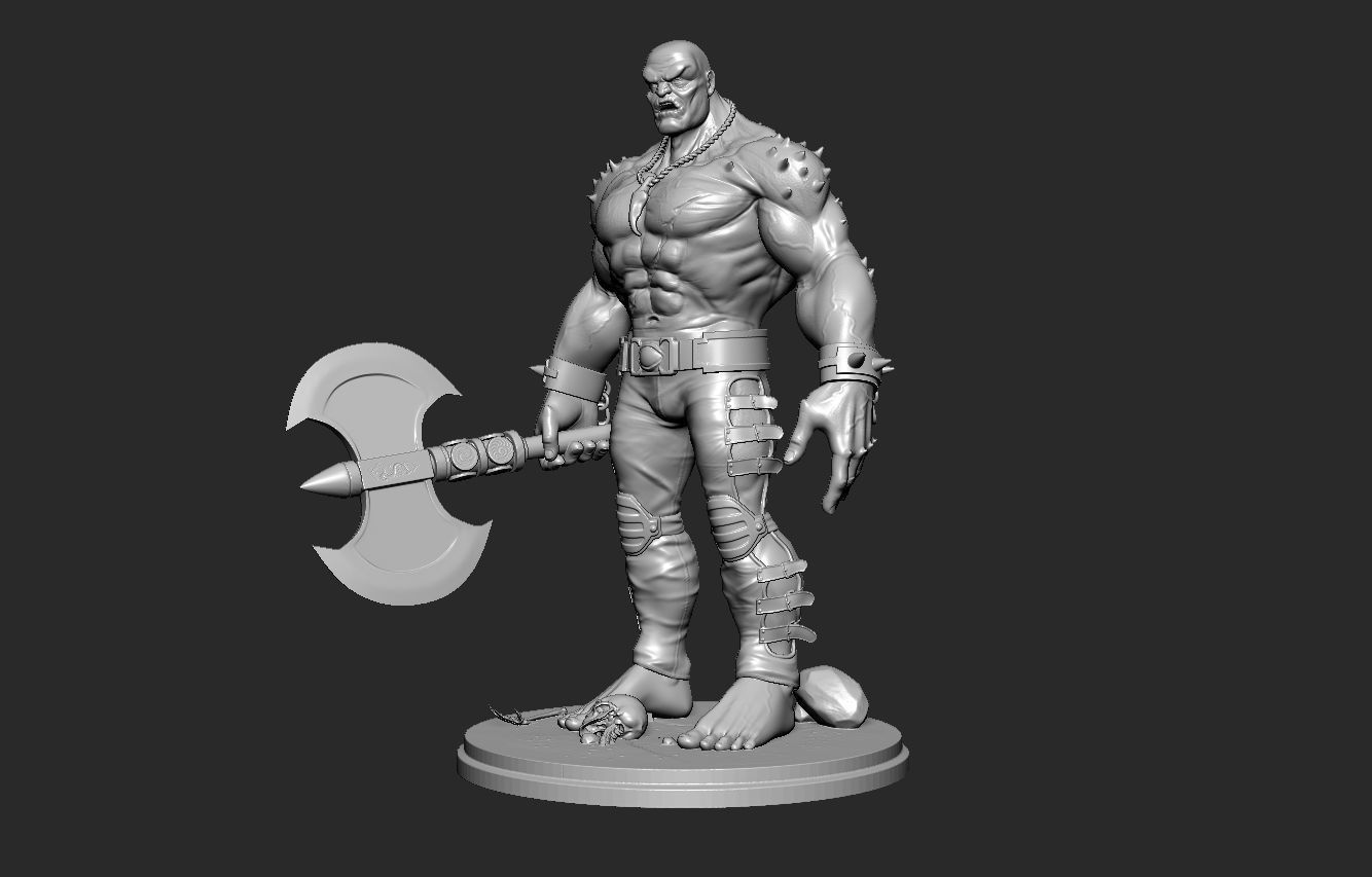 orc creature statue 3D print model_1