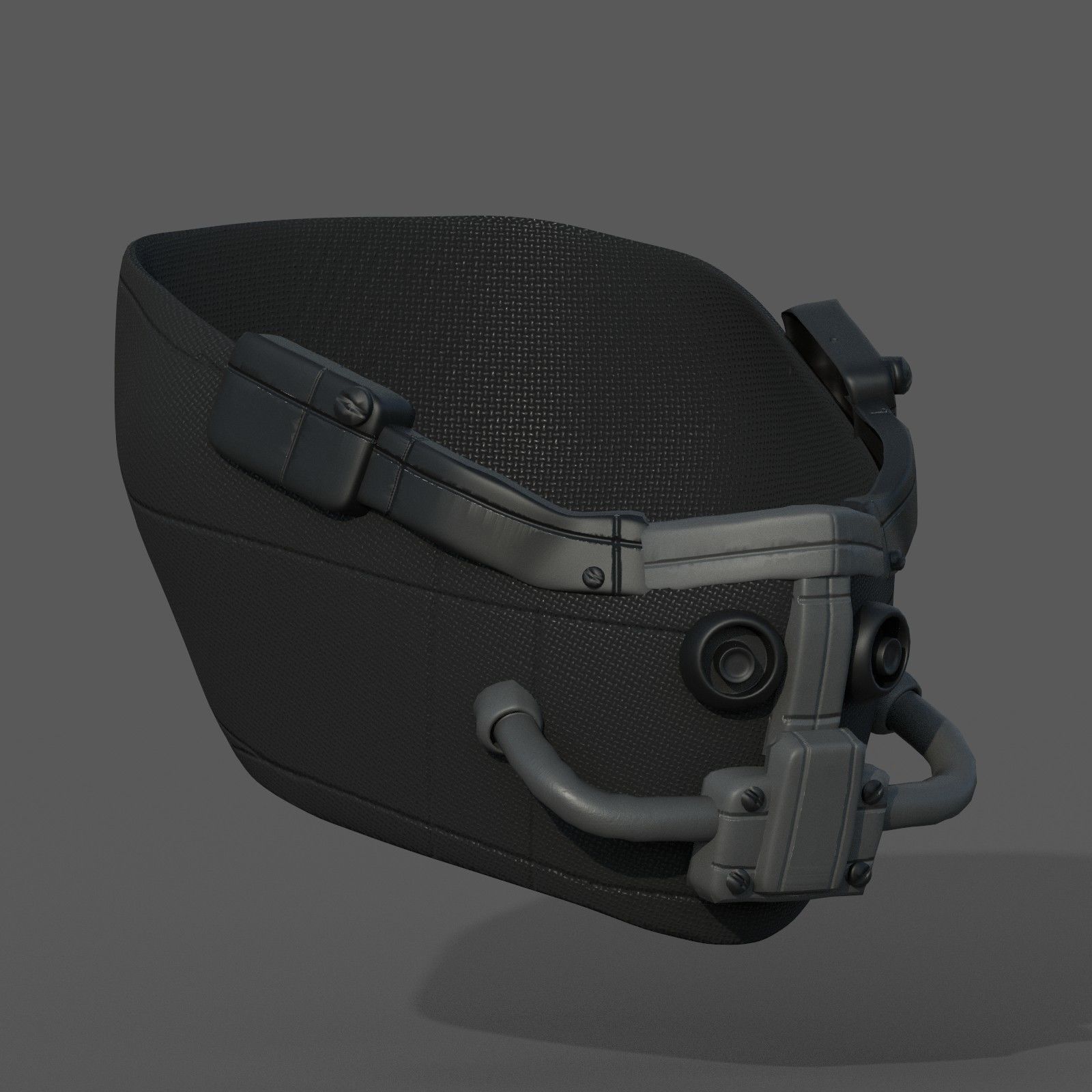 Gas mask respirator scifi futuristic Low-poly 3D model_7