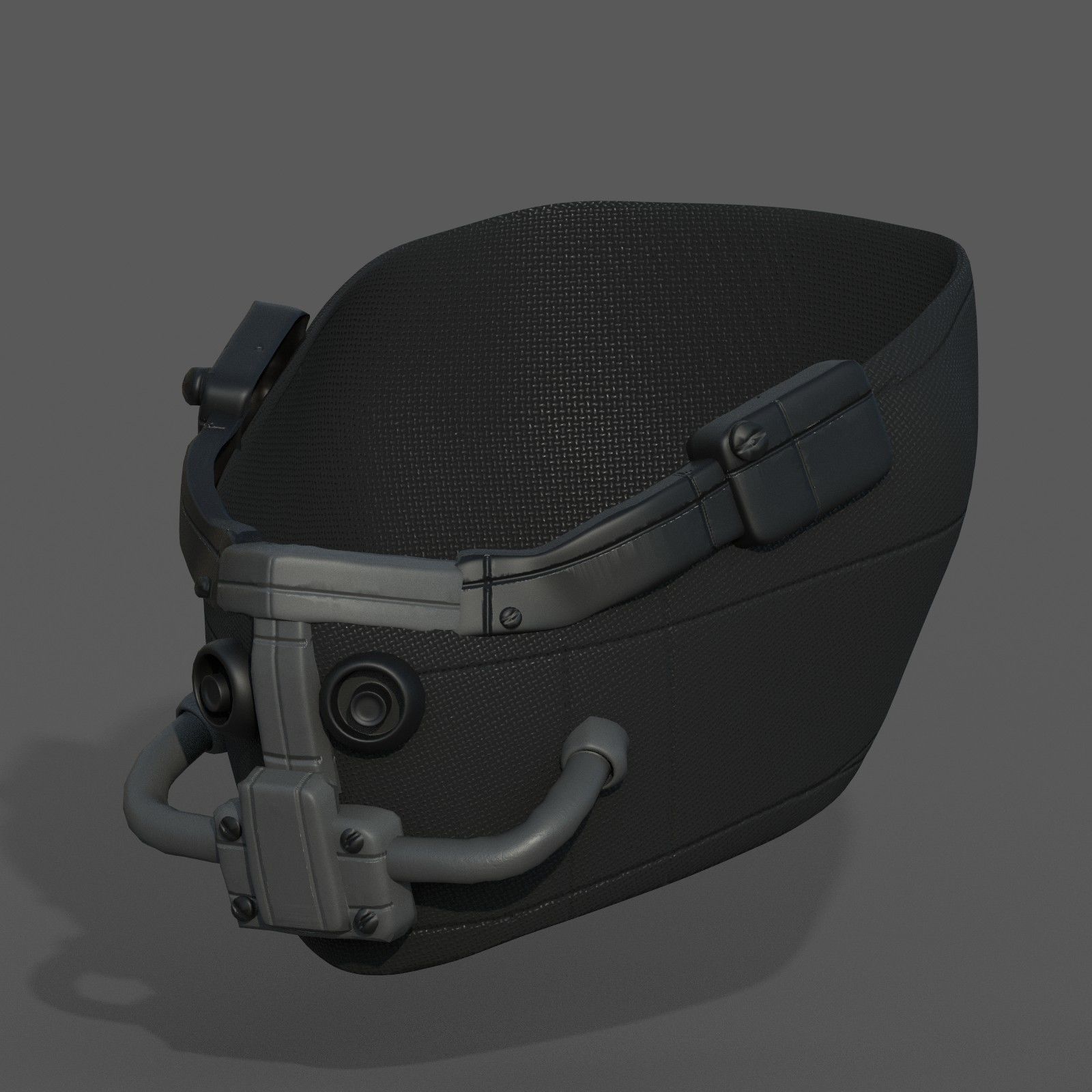Gas mask respirator scifi futuristic Low-poly 3D model_1
