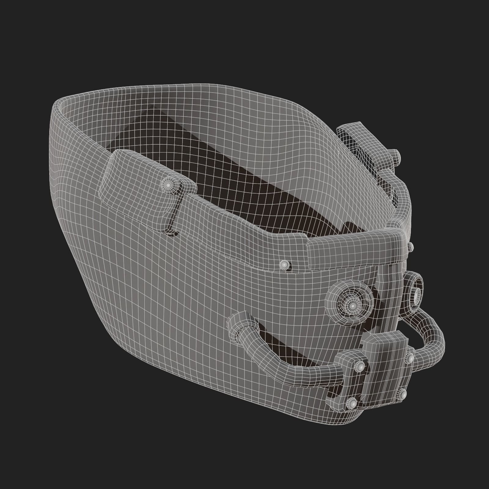 Gas mask respirator scifi futuristic Low-poly 3D model_10