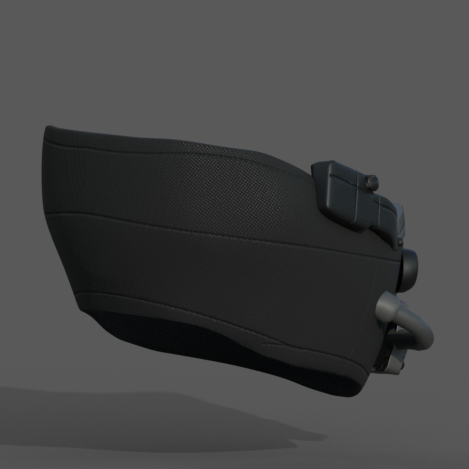 Gas mask respirator scifi futuristic Low-poly 3D model_4