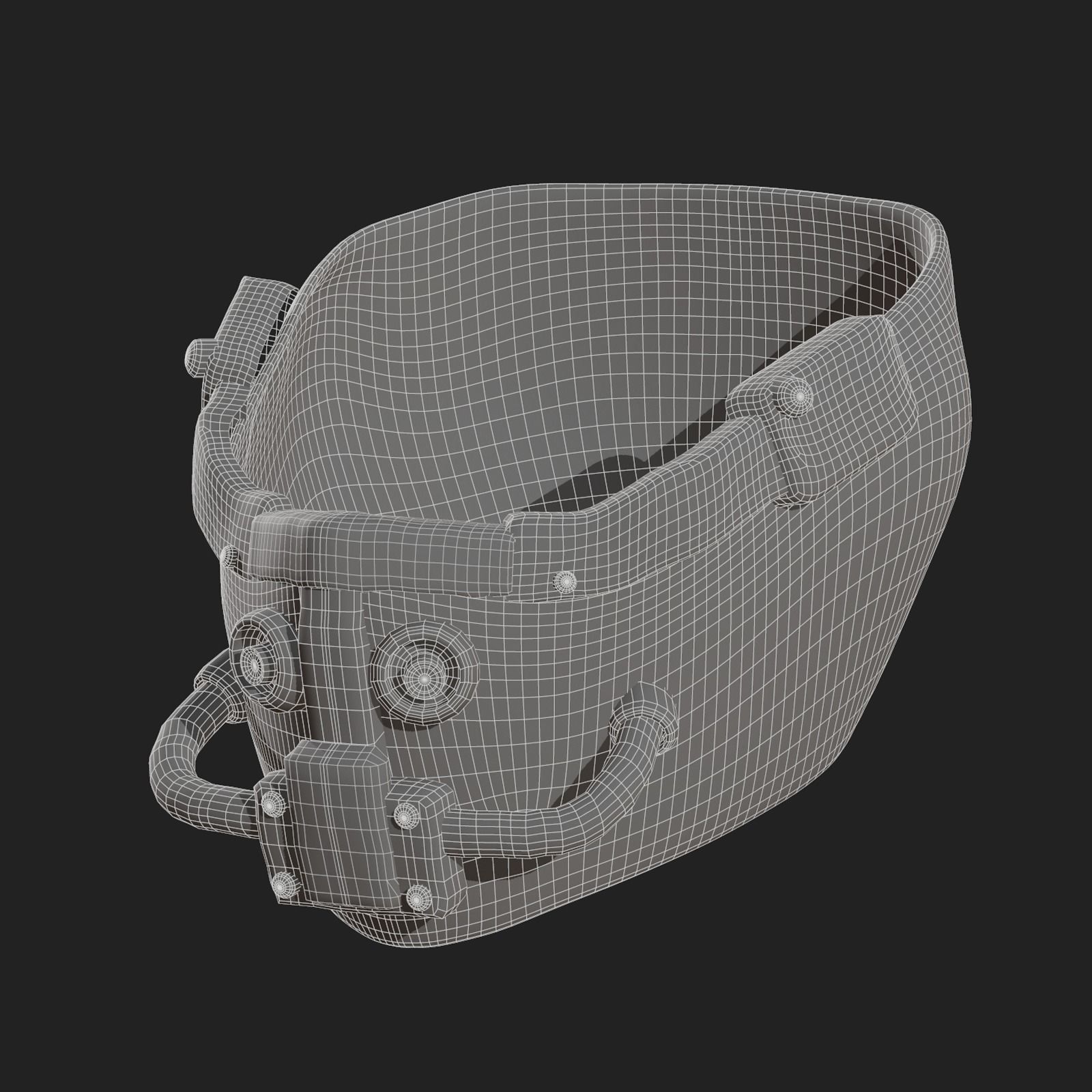 Gas mask respirator scifi futuristic Low-poly 3D model_11