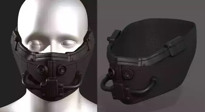 Gas mask respirator scifi futuristic 3d 
