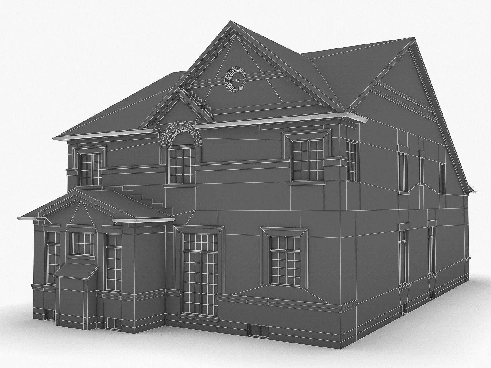 Cottage Houses Low-poly 3D model_33