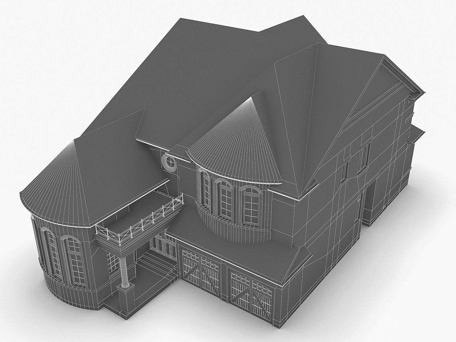 Cottage Houses Low-poly 3D model_34