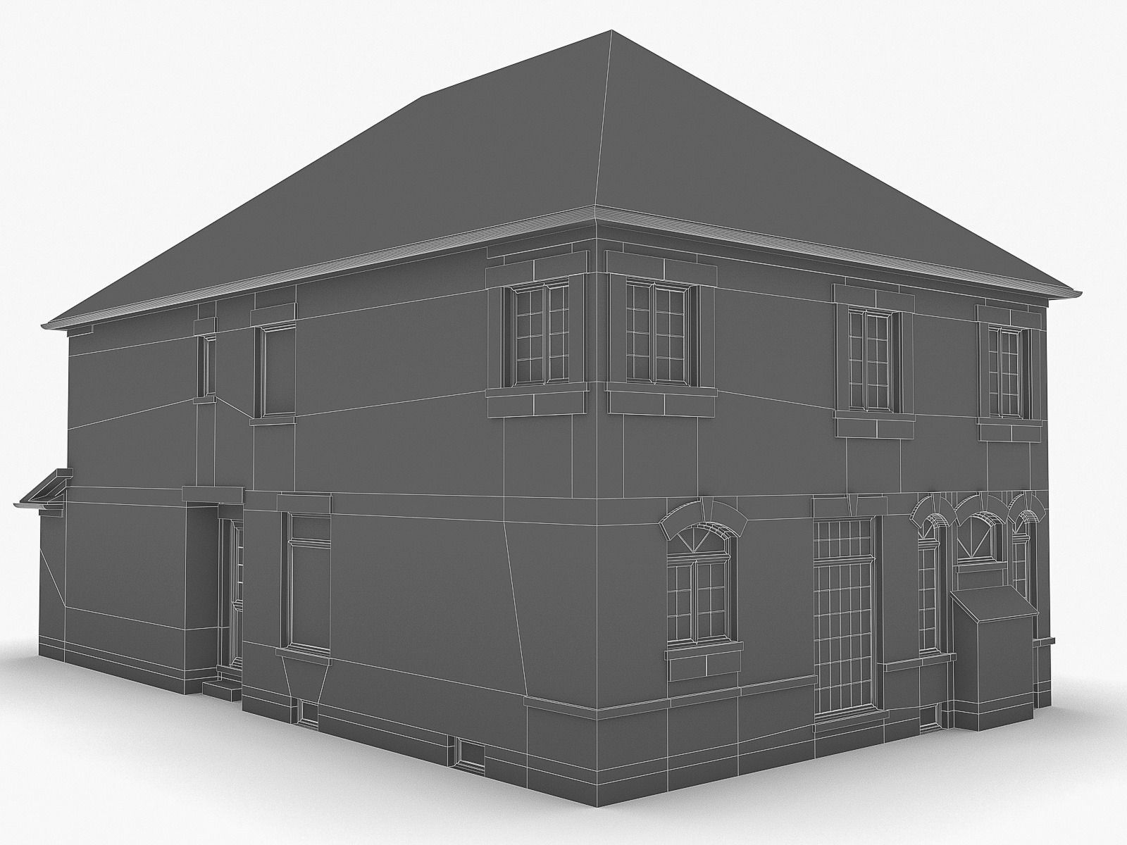 Cottage Houses Low-poly 3D model_41