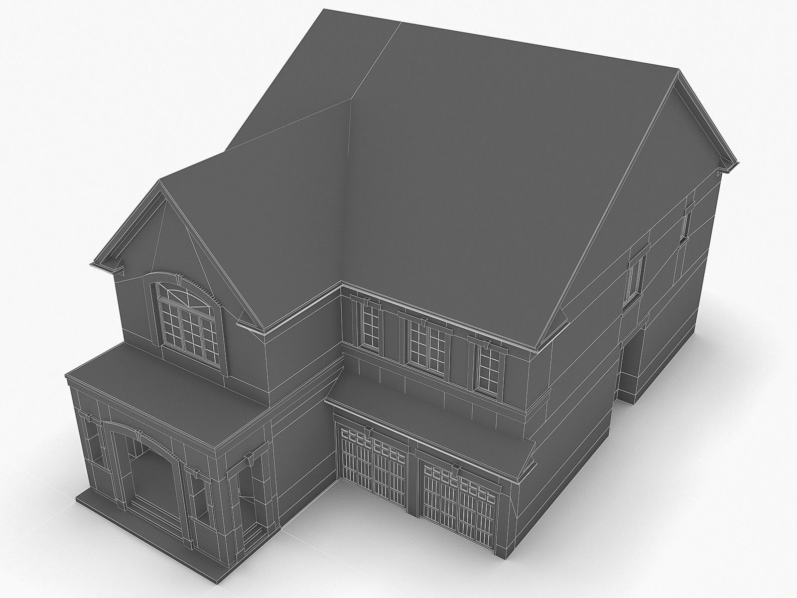 Cottage Houses Low-poly 3D model_23