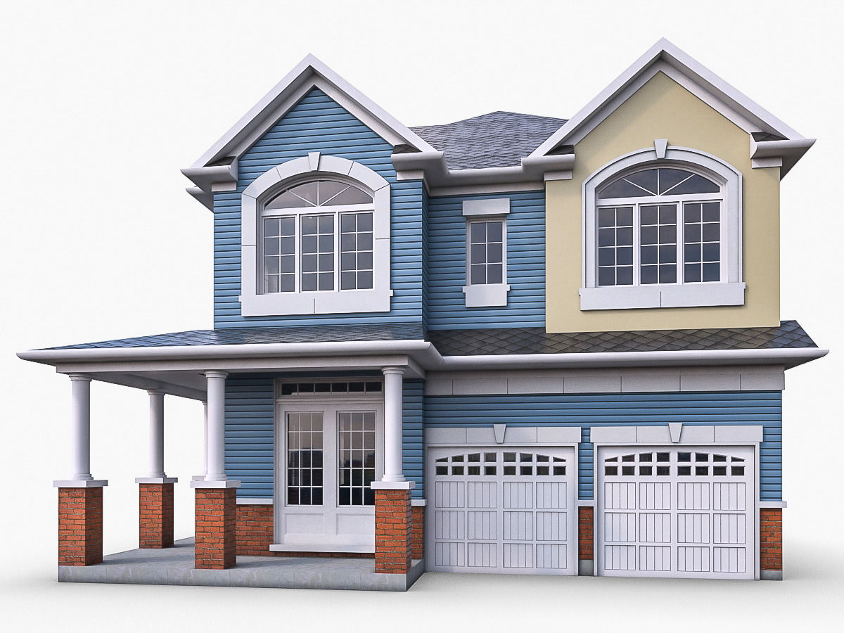 Cottage Houses Low-poly 3D model_11