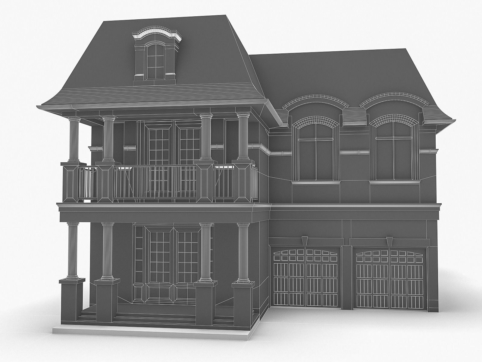 Cottage Houses Low-poly 3D model_22