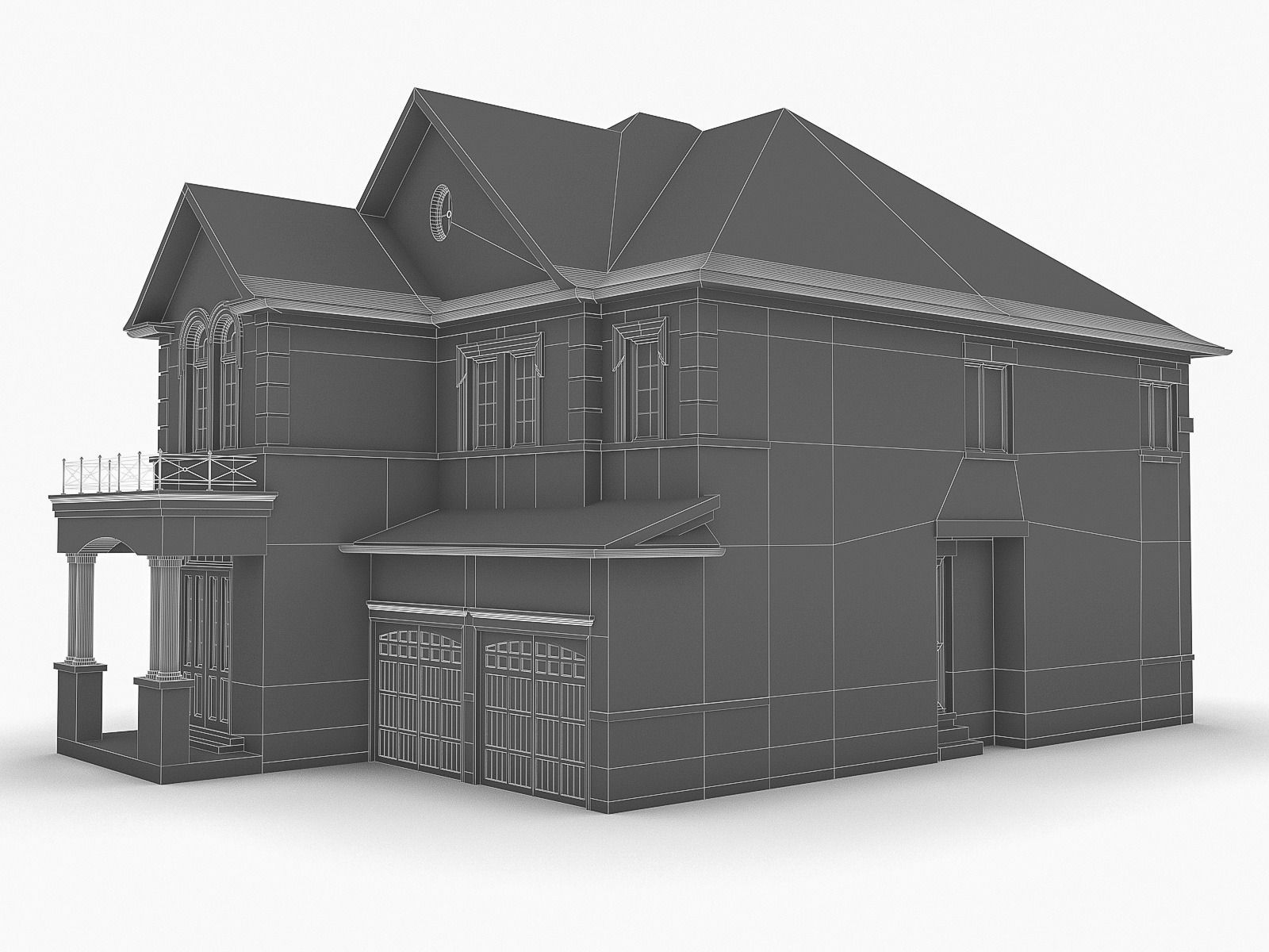 Cottage Houses Low-poly 3D model_18