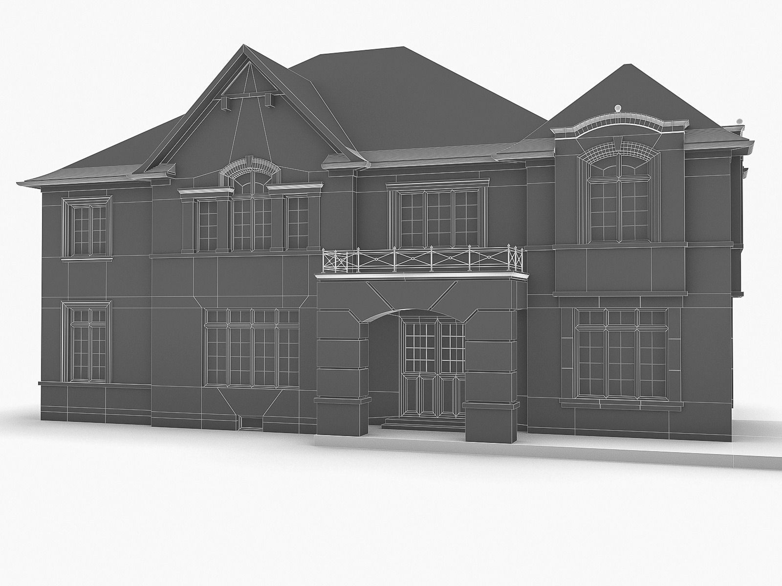 Cottage Houses Low-poly 3D model_39